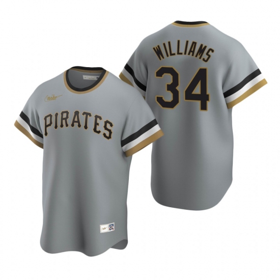 Men's Nike Pittsburgh Pirates #34 Trevor Williams Gray Cooperstown Collection Road Stitched Baseball Jersey - Ujersey