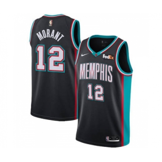 Men's Memphis Grizzlies #12 Ja Morant 2021 Black Swingman Stitched Basketball Jersey - Ujersey