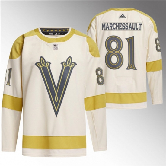Men's Vegas Golden Knights #81 Jonathan Marchessault Cream 2024 Winter Classic Breakaway Stitched Jersey - Ujersey