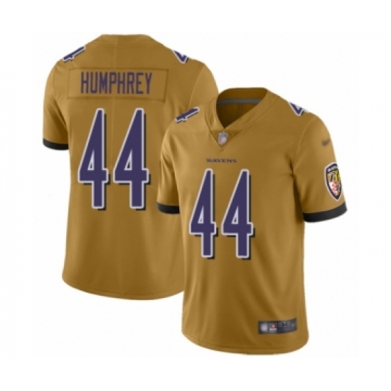 Youth Baltimore Ravens #44 Marlon Humphrey Limited Gold Inverted Legend Football Jersey - Ujersey