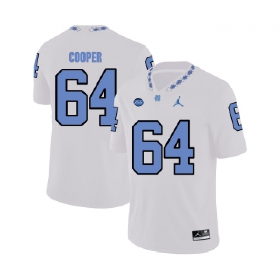 North Carolina Tar Heels 64 Jonathan Cooper White College Football Jersey - Ujersey