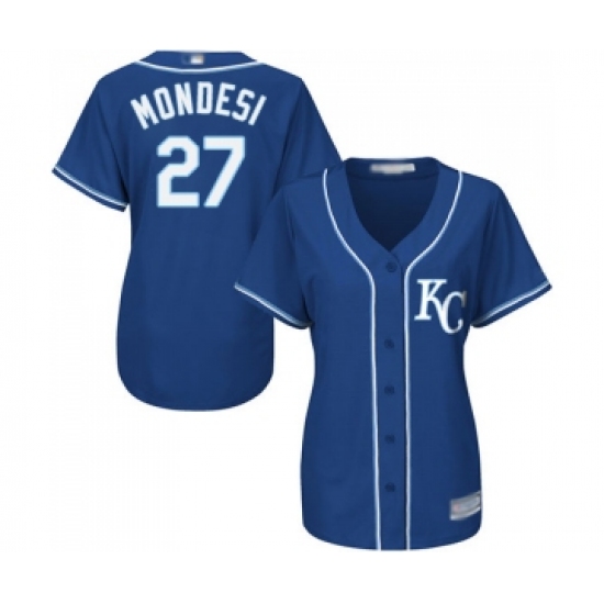 Women's Kansas City Royals #27 Raul Mondesi Authentic Blue Alternate 2 Cool Base Baseball Jersey - Ujersey