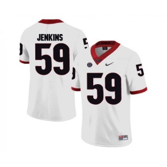 Georgia Bulldogs 59 Jordan Jenkins White College Football Jersey - Ujersey