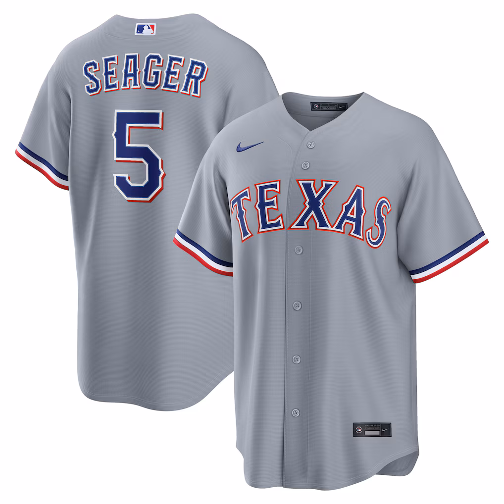 Men's Texas Rangers Corey Seager Nike Gray Road Replica Jersey - Ujersey