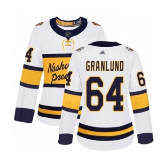 Women's Nashville Predators #64 Mikael Granlund Authentic White 2020 Winter Classic Hockey Jersey - Ujersey
