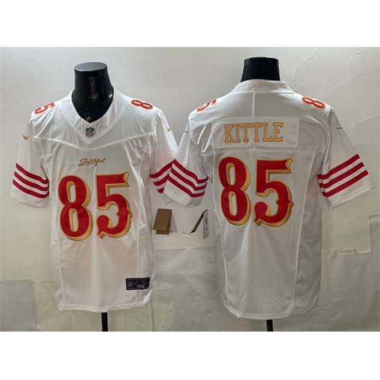 Men's San Francisco 49ers #85 George kittle White Gold 2025 F.U.S.E. “Rivalries” Vapor Limited Stitched Football Jersey - Ujersey