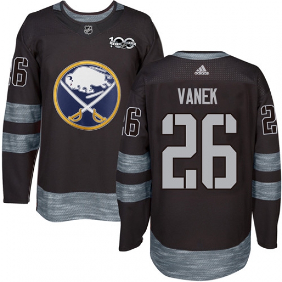 Men's Adidas Buffalo Sabres #26 Thomas Vanek Premier Black 1917-2017 100th Anniversary NHL Jersey - Ujersey