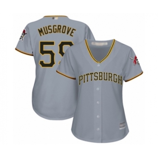 Women's Pittsburgh Pirates #59 Joe Musgrove Authentic Grey Road Cool Base Baseball Player Jersey