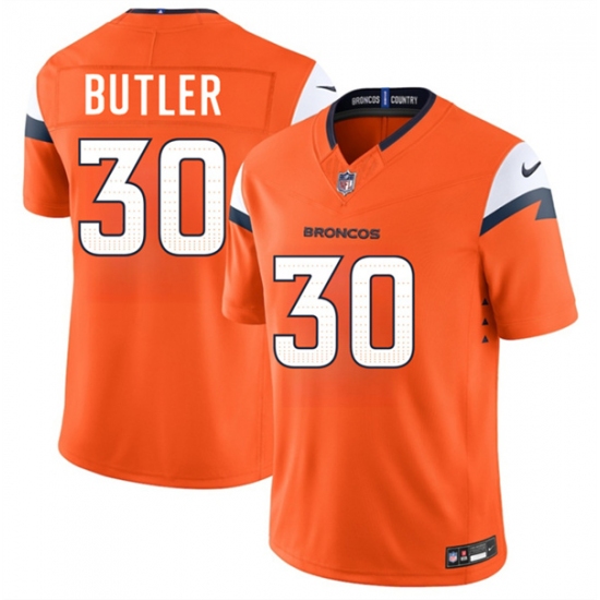Men's Denver Broncos #30 Hakeem Butler Orange 2026 F.U.S.E. Vapor Limited Football Stitched Jersey - Ujersey