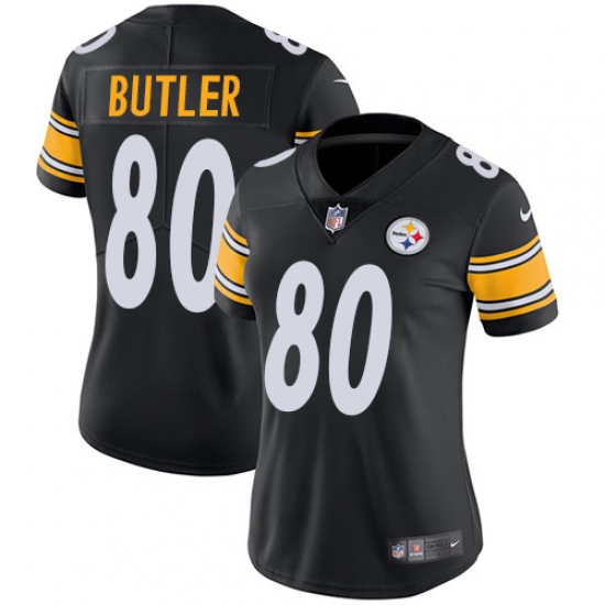 Women's Nike Pittsburgh Steelers #80 Jack Butler Black Team Color Vapor Untouchable Limited Player NFL Jersey - Ujersey