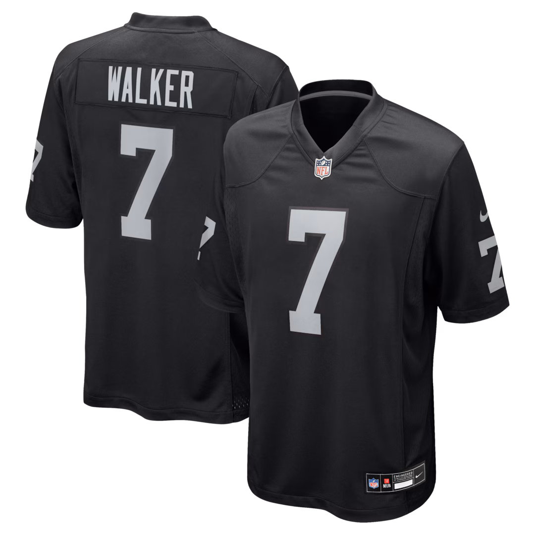 Men's Las Vegas Raiders Quay Walker Nike Black Team Game Jersey - Ujersey