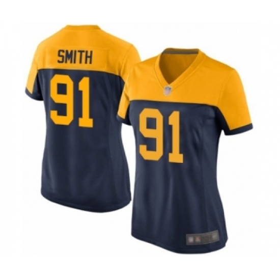 Women's Green Bay Packers #91 Preston Smith Limited Navy Blue Alternate Football Jersey - Ujersey