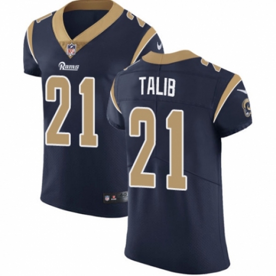 Men's Nike Los Angeles Rams #21 Aqib Talib Navy Blue Team Color Vapor Untouchable Elite Player NFL Jersey - Ujersey