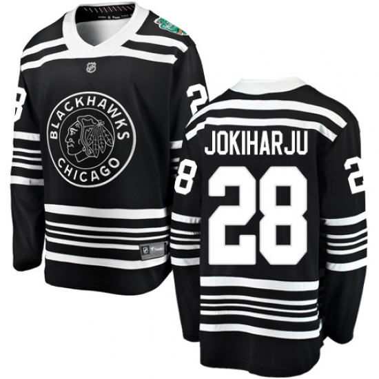 Men's Chicago Blackhawks #28 Henri Jokiharju Black 2019 Winter Classic Fanatics Branded Breakaway NHL Jersey