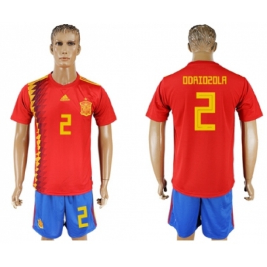 Spain #2 Odriozola Home Soccer Country Jersey
