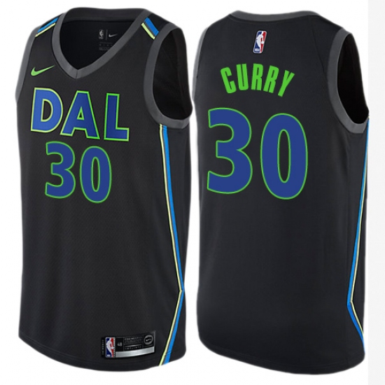 Women's Nike Dallas Mavericks #30 Seth Curry Swingman Black NBA Jersey - City Edition - Ujersey