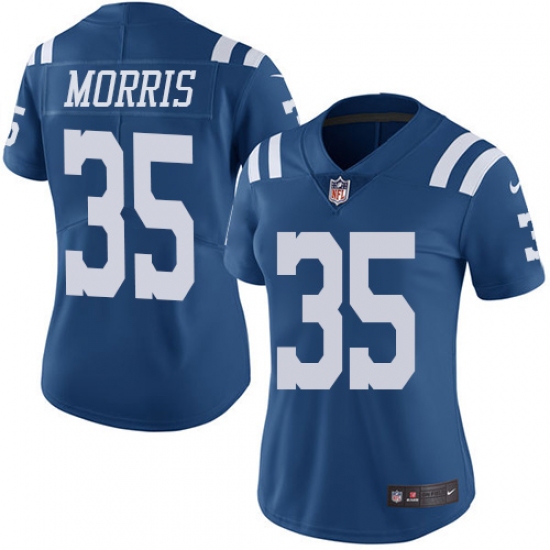 Women's Nike Indianapolis Colts #35 Darryl Morris Limited Royal Blue Rush Vapor Untouchable NFL Jersey - Ujersey