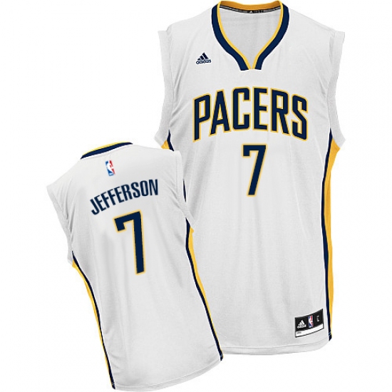Men's Adidas Indiana Pacers #7 Al Jefferson Swingman White Home NBA Jersey - Ujersey