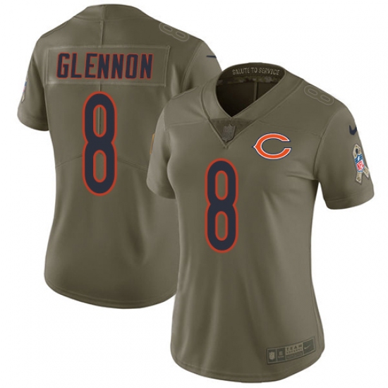 Women's Nike Chicago Bears #8 Mike Glennon Limited Olive 2017 Salute to Service NFL Jersey - Ujersey