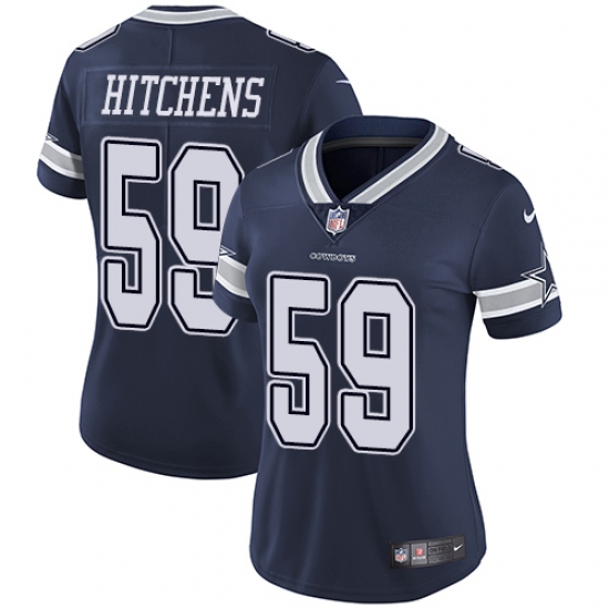Women's Nike Dallas Cowboys #59 Anthony Hitchens Navy Blue Team Color Vapor Untouchable Limited Player NFL Jersey - Ujersey
