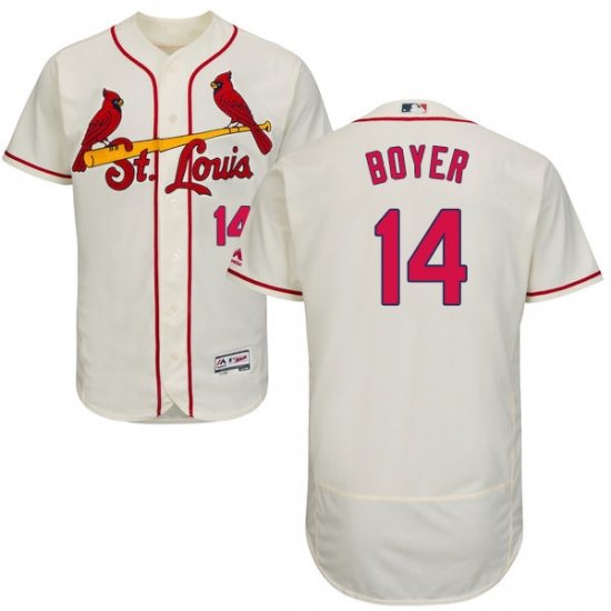 Men's Majestic St. Louis Cardinals #14 Ken Boyer Cream Alternate Flex Base Authentic Collection MLB Jersey - Ujersey