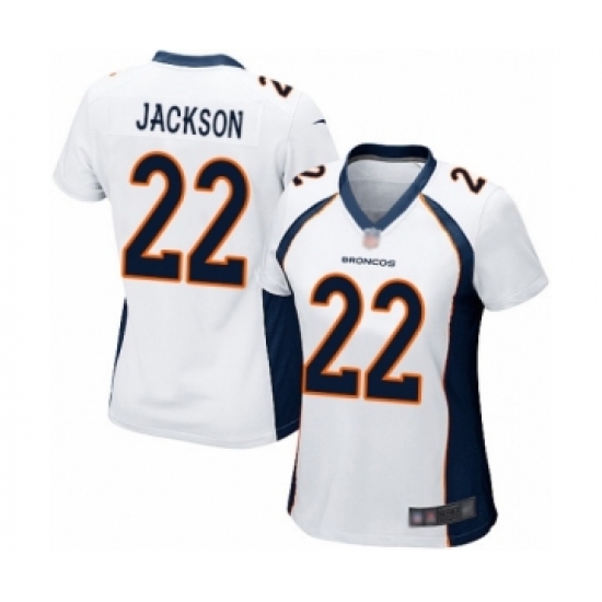 Women's Denver Broncos #22 Kareem Jackson Game White Football Jersey - Ujersey