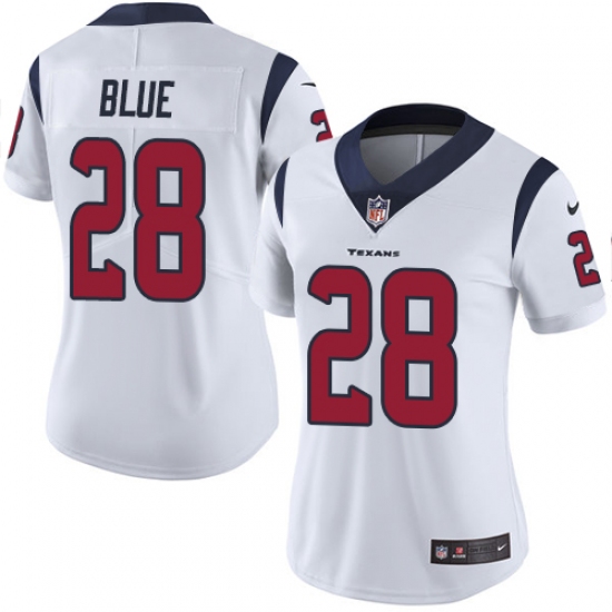 Women's Nike Houston Texans #28 Alfred Blue Elite White NFL Jersey - Ujersey