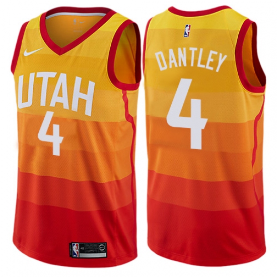Men's Nike Utah Jazz #4 Adrian Dantley Swingman Orange NBA Jersey - City Edition - Ujersey