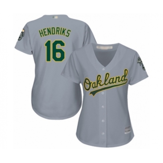 Women's Oakland Athletics #16 Liam Hendriks Authentic Grey Road Cool Base Baseball Jersey - Ujersey