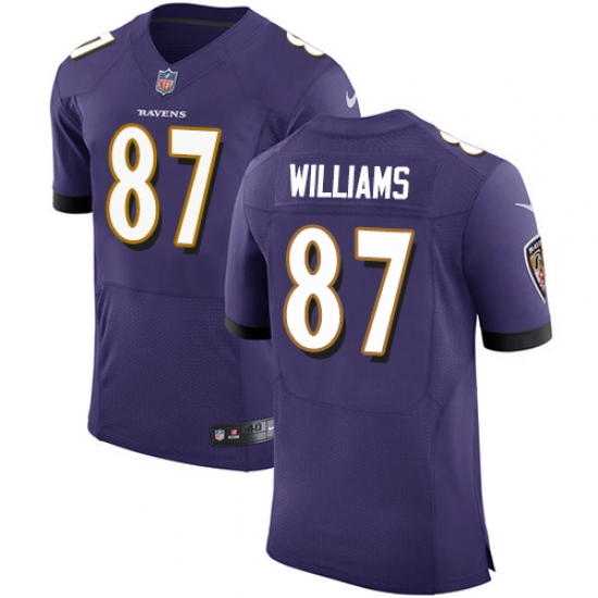 Men's Nike Baltimore Ravens #87 Maxx Williams Elite Purple Team Color NFL Jersey - Ujersey