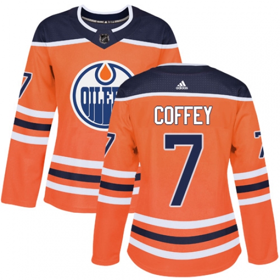 Women's Adidas Edmonton Oilers #7 Paul Coffey Authentic Orange Home NHL Jersey - Ujersey