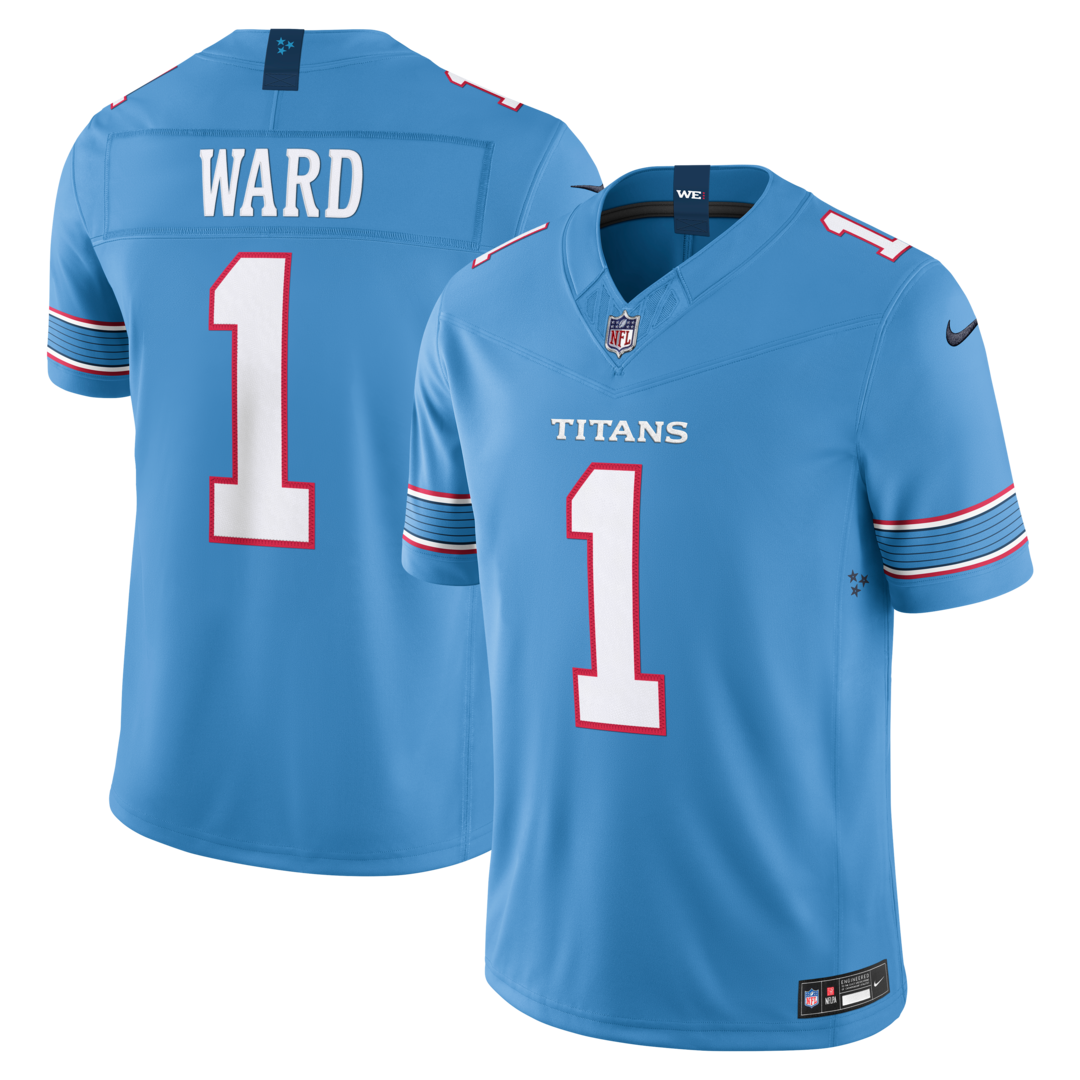 Men's Tennessee Titans Cameron Ward Nike Light Blue Team Vapor F.U.S.E. Stitched Limited Jersey