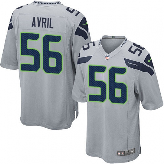 Men's Nike Seattle Seahawks #56 Cliff Avril Game Grey Alternate NFL Jersey - Ujersey
