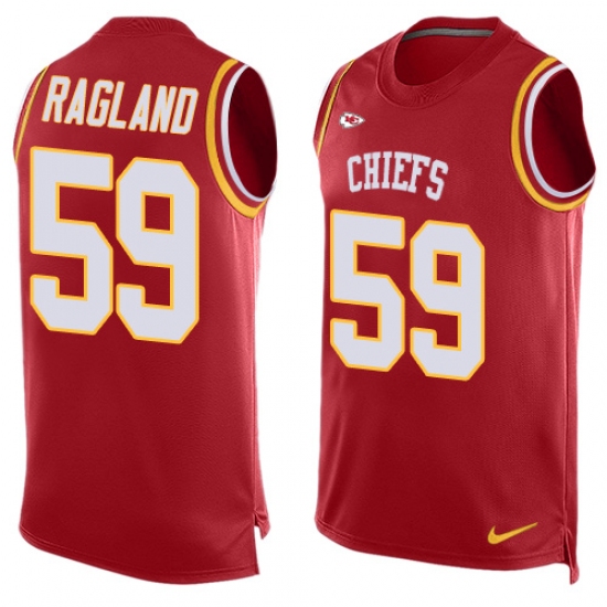 Men's Nike Kansas City Chiefs #59 Reggie Ragland Limited Red Player Name & Number Tank Top NFL Jersey - Ujersey