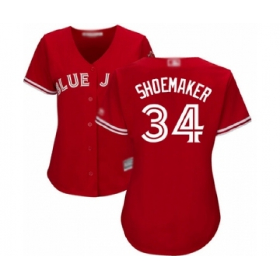 Women's Toronto Blue Jays #34 Matt Shoemaker Authentic Scarlet Alternate Baseball Player Jersey - Ujersey