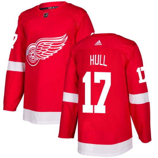 Men's Adidas Detroit Red Wings #17 Brett Hull Premier Red Home NHL Jersey - Ujersey