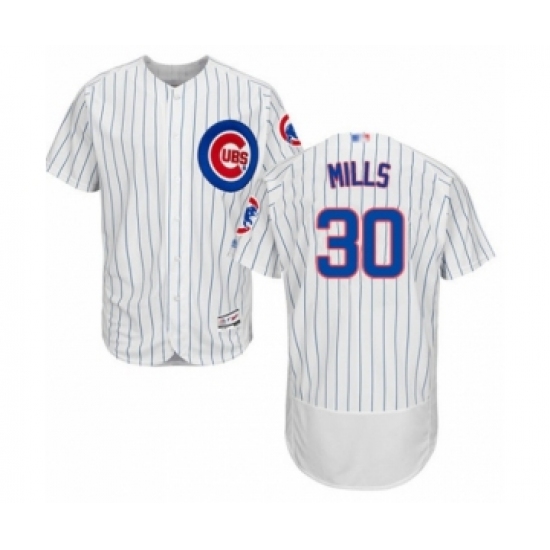 Men's Chicago Cubs #30 Alec Mills White Home Flex Base Authentic Collection Baseball Player Jersey - Ujersey