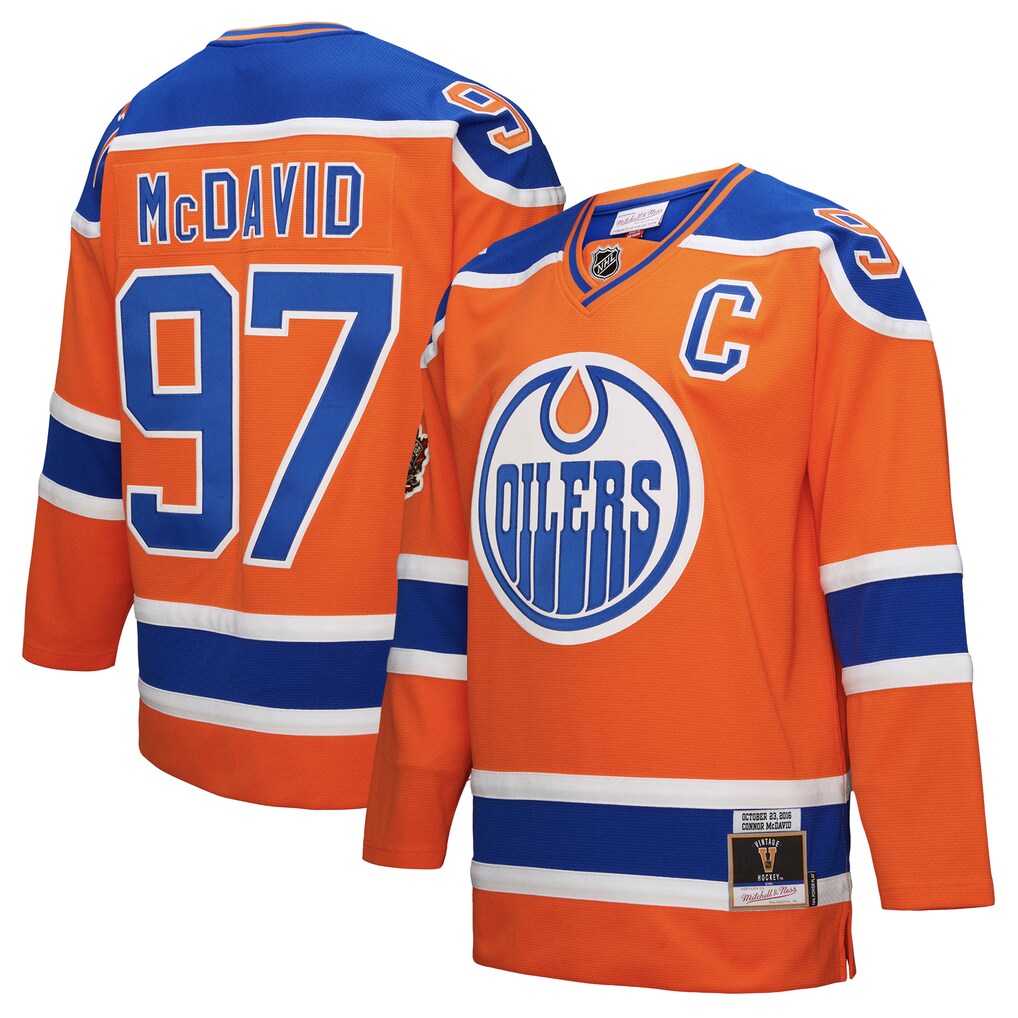 Men's Edmonton Oilers Connor McDavid Mitchell & Ness Orange Power Play Jersey