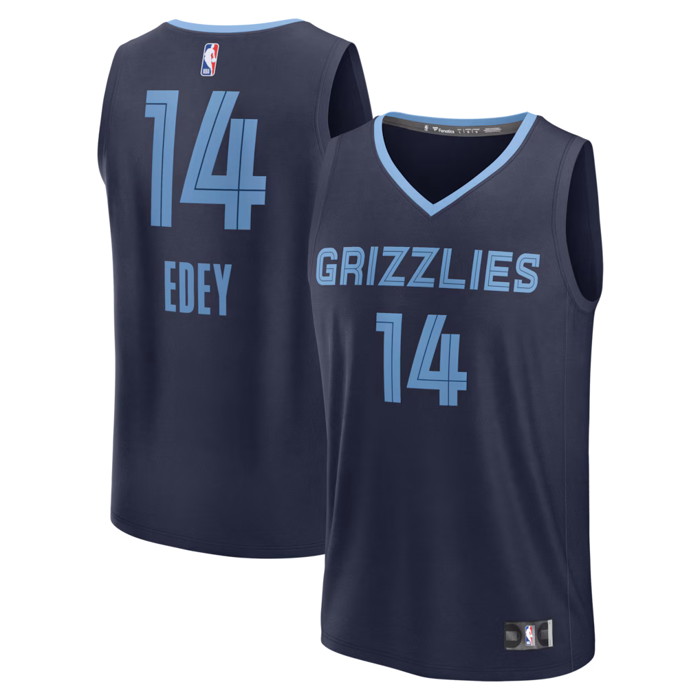 Men's Memphis Grizzlies Zach Edey Fanatics Navy Fast Break Replica Jersey - Icon Edition - Ujersey