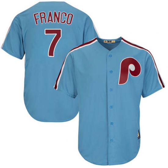 Men's Majestic Philadelphia Phillies #7 Maikel Franco Authentic Light Blue Cooperstown MLB Jersey - Ujersey