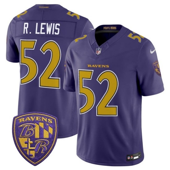 Men's Baltimore Ravens #52 Ray Lewis Purple 2026 F.U.S.E. Alternate Vapor Limited Football Stitched Jersey - Ujersey