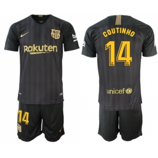 Barcelona #14 Coutinho Black Soccer Club Jersey