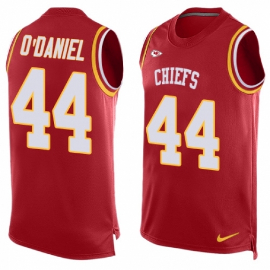 Men's Nike Kansas City Chiefs #44 Dorian O'Daniel Limited Red Player Name & Number Tank Top NFL Jersey - Ujersey