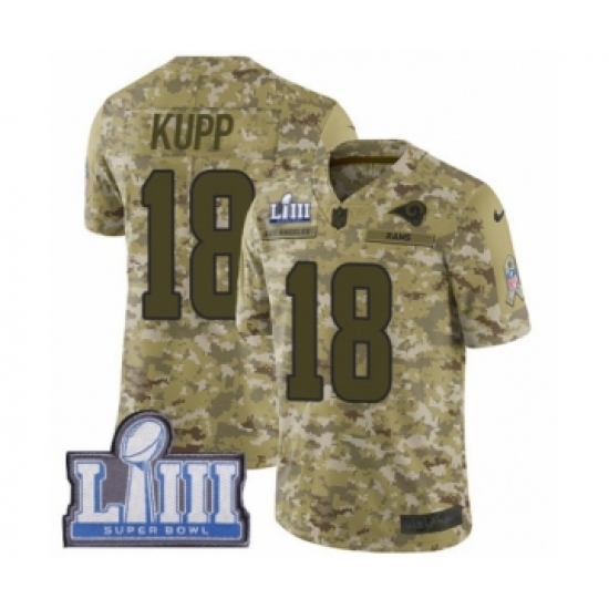 Men's Nike Los Angeles Rams #18 Cooper Kupp Limited Camo 2018 Salute to Service Super Bowl LIII Bound NFL Jersey - Ujersey