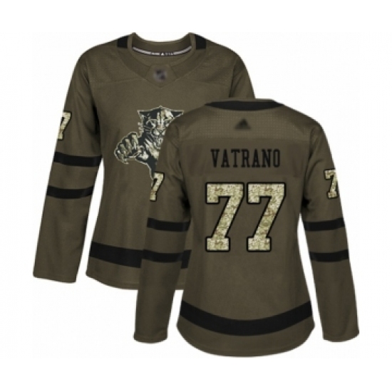 Women's Florida Panthers #77 Frank Vatrano Authentic Green Salute to Service Hockey Jersey