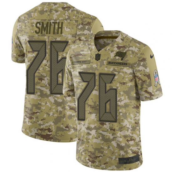 Youth Nike Tampa Bay Buccaneers #76 Donovan Smith Limited Camo 2018 Salute to Service NFL Jersey - Ujersey