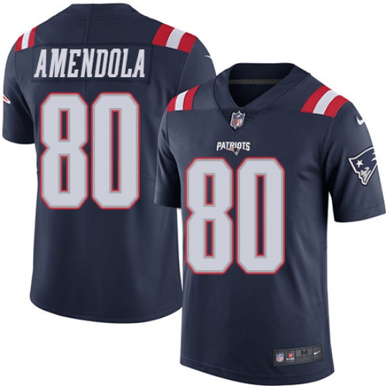 Men's Nike New England Patriots #80 Danny Amendola Limited Navy Blue Rush Vapor Untouchable NFL Jersey - Ujersey