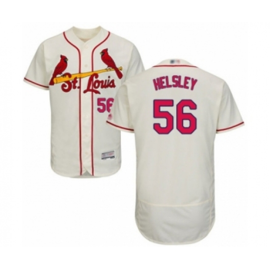Men's St. Louis Cardinals #56 Ryan Helsley Cream Alternate Flex Base Authentic Collection Baseball Player Jersey - Ujersey