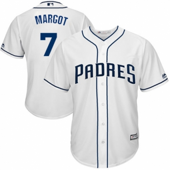Men's Majestic San Diego Padres #7 Manuel Margot Replica White Home Cool Base MLB Jersey - Ujersey