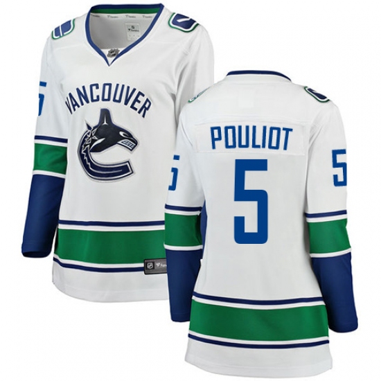 Women's Vancouver Canucks #5 Derrick Pouliot Fanatics Branded White Away Breakaway NHL Jersey - Ujersey